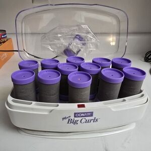 Conair MORE BIG CURLS HOT ROLLERS 12 Jumbo Flocked Curlers
